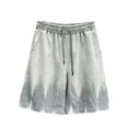 thumbnail image 2 of Tqyyweavej Men's Wash Denim Shorts Cotton Drawstring Wide Leg Jean Shorts Pull-On Straight Leg Solid Color Denim Shorts with Pockets, 2 of 6
