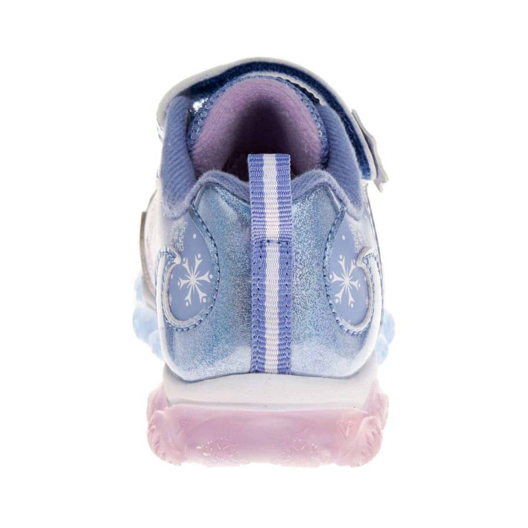 Disney Frozen Toddler Girls Hook And Loop Light Up Sneakers, Blue Pink, 9