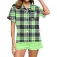 thumbnail image 1 of Conjunto de Verano para las Mujeres, Estampado Cuello de Manga Corta Y Pantalones Cortos, Moda Casual de Dos Piezas, 1 of 8