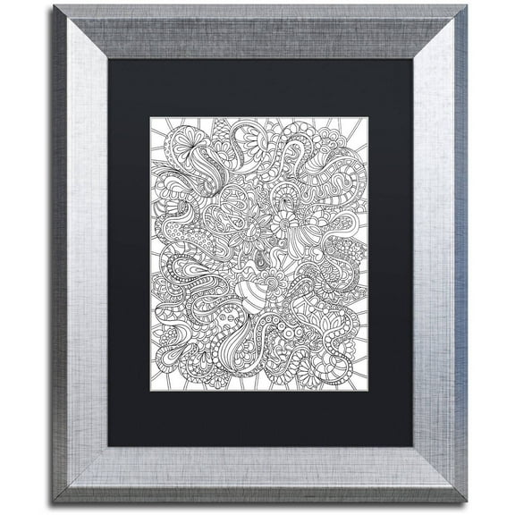 Trademark Fine Art "Mixed Coloring Book 44" Canvas Art by Kathy G. Ahrens, Black Matte, Silver Frame