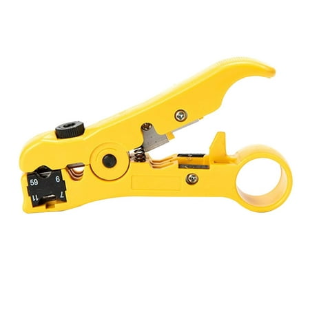 

OUTAD Universal Network Cable Stripper Cutter Stripping Pliers Tool Flat or Round UTP Cat5 Cat6 Wire Coax Coaxial Stripping Tool