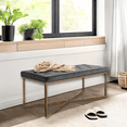 thumbnail image 1 of Banco Otomano de Terciopelo FurnitureR Capitoné para 2 o 3 Personas Gris, 1 of 6