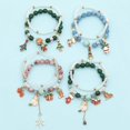thumbnail image 4 of Juego de 2 pulseras con dijes navideños para mujer y niña, pulsera de cuentas elásticas navideñas, muñeco de nieve, copo de nieve, ciervo, Papá Noel, árbol de Navidad, 4 of 4