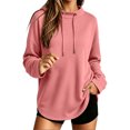 thumbnail image 2 of Vivianyo HD Women's Long Sleeve Mock Neck Sweatshirt, Curved Hem Loose fit Pullover Top for Women, Fall Casual Knit for Short Trip and Home Relaxation, Sizes S-2XL, 2 of 8