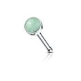 thumbnail image 2 of Nose Bone Stud Ring with Semi Precious Stone Set 316L Surgical Steel 20G 6mm, 2 of 15