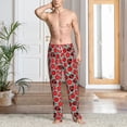thumbnail image 5 of Uemuo Cute Tomato Pattern Men's Wide Leg Palazzo Lounge Pants with Pockets Light Weight Loose Comfy Casual Pajama Pants-X-Large, 5 of 9