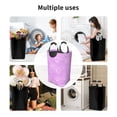 thumbnail image 6 of Waterproof Collapsible Laundry Hamper, Dreamy Purple Bubble Aluminum Handle Laundry Bag Storage Basket, 50L, 6 of 6