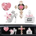 thumbnail image 1 of Rislobx 4 clips decorativos para rejilla de aire del auto con difusor de perfume y cristales, 1 of 6