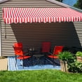 thumbnail image 1 of ALEKO AW6.5X5REDWT05 Auvent Rétractable Patio 6.5 x 5 Pieds de Pont Parasol Rayures Rouges et Blanches, 1 of 10