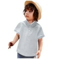 thumbnail image 4 of WUANDIXFA Boys Uniform Shirts Kids Boy's Short Sleeve Tops Child Cartoon Cotton Striped Polo Shirts Tops Gray,4-5 Years, 4 of 4