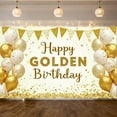 thumbnail image 5 of Glittery Happy Golden Birthday Banner Star-themed Golden Birthday Banner Balloon Decorated Dripping Design Celebration Banner for Birthday Party Anniversary Celebration Indoor Decoration, 5 of 9