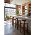 thumbnail image 5 of Guyou Bar Stools Set of 2, Mid Century Modern 30" Armless Island Bar Stools with Curved Back and Wooden Frame, Round Kitchen Stools with Footrest for Restaurant Bar Kitchen Island, Beige, 5 of 14