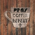 thumbnail image 2 of Lewis, Sheldon 20x20 Black Ornate Wood Framed with Double Matting Museum Art Print Titled - Pray Coffee Repeat, 2 of 4