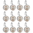 thumbnail image 2 of Imobaby 12 Pcs Metal Shower Curtain Hooks Rust Proof for Shower Curtain Liner - Rabbit Picnic Mushroom Red, 2 of 8