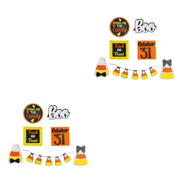 fastboy Sturdy And Durable Ghosts Pumpkin Cat Ornaments For Halloween Vibes Classic yellow 2Set