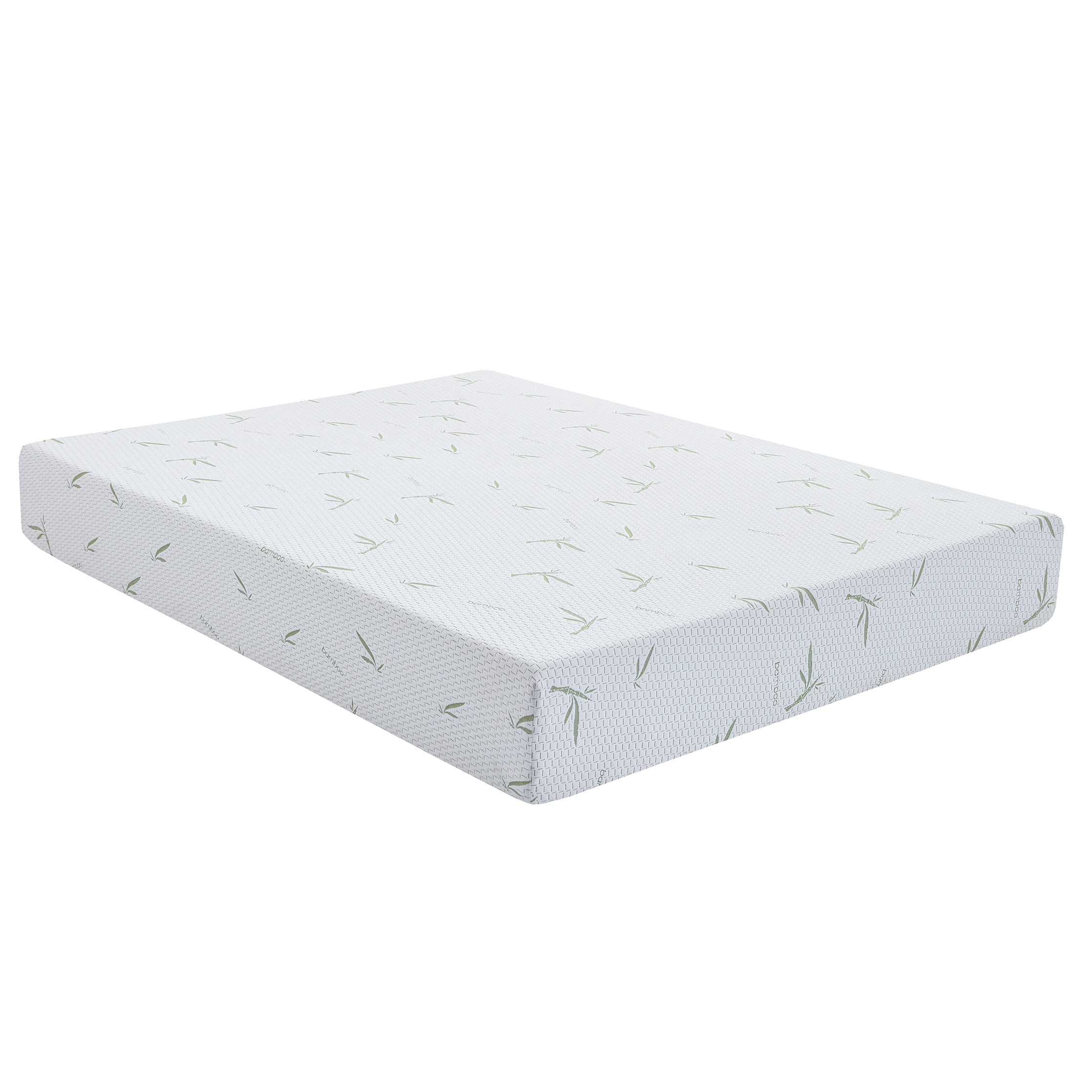 PORKISS 10 Inch Memory Foam California King Mattress Cooling Gel Bamboo Cover,84.0"L x 72.0"W x 10.0"H, White