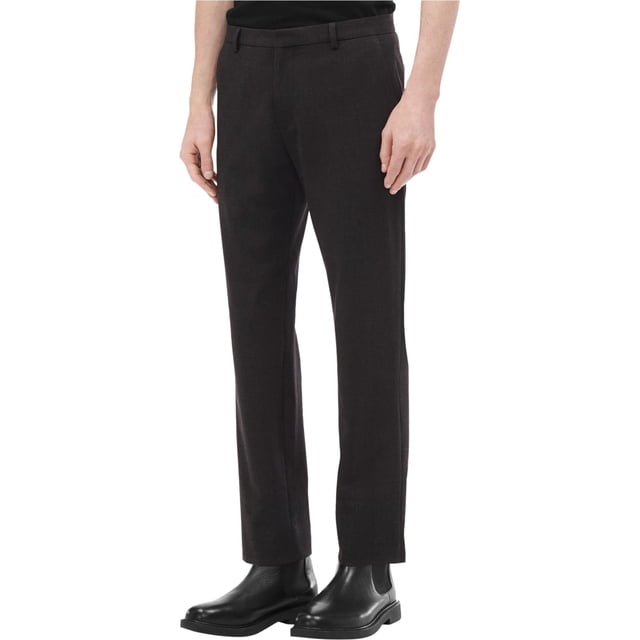 Calvin Klein - Pantalones de vestir ajustados a cuadros para hombre, color gris, 30 W x 32 L