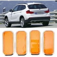 thumbnail image 3 of ZOUSSIQI 4pcs Rectangular Reflector Safety, Universal Stick on Reflective Sticker Reflector holder High Visibility for Car Motorcycle ABS (Electroplating orange) CA919-8085, 3 of 9