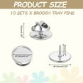 thumbnail image 2 of Uxcell 50 Pcs Stainless Steel Brooch Tray, 12mm Round Blank Pins with Butterfly Pin Backs Setting Tray for DIY Jewelry Craft Lapel Making Supplies, Silver, 2 of 6