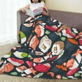 thumbnail image 5 of Sushi Blanket Japanese Style Fleece Blanket for Bed Couch Sofa Kawaii Food Throw Blanket Cute Japanese Sushi Lovers Plush Throw Blanket Room Sushi Decor Gifts 50"x60" Travel Picnic All Season Kids, 5 of 6