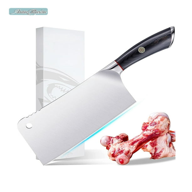 Meat Cleaver, Professional 7.5 Inch Bone Chopping Butcher Knife with