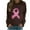 Brown, variant on WREESH Women's Long Sleeve Breast Cancer Awareness Sweatshirt Casual Loose Fit Pink Ribbon Top Black