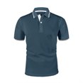 thumbnail image 2 of Trgacdwlo Big and Tall Polo Shirts for Men Mesh Ice Silk Quick Dry Short Sleeve Shirts for Men Collared Textured Mens Golf Polo Blue M, 2 of 5