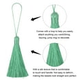 thumbnail image 3 of Unique Bargains 6.5' Silky Bookmark Tassels with Loop for DIY Craft Accessory, 8Pack Dark Green, 3 of 5