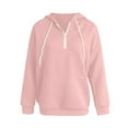 thumbnail image 5 of Jalioing Womens Plus Size Hoodies Long Sleeve Raglan Shirt Hooded Sweatshirt Oversized Pullover Tops S-5XL (X-Large, Pink), 5 of 5