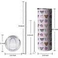 thumbnail image 5 of 20oz Cute Pitbull Terriers Dog and Flower Skinny Tumblers Stainless Steel Tumbler with Lid and Straw,Vacuum Insulated Double Wall Travel Tumbler Cups with Cleaning Brush for Coffee,Tea, 5 of 6