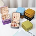 thumbnail image 3 of Plush Velvet Jewelry Box For Women Necklace Ring Earrings Organizer Holder Travel Portable Zipper Square Jewelry Storage Case Black, 3 of 6