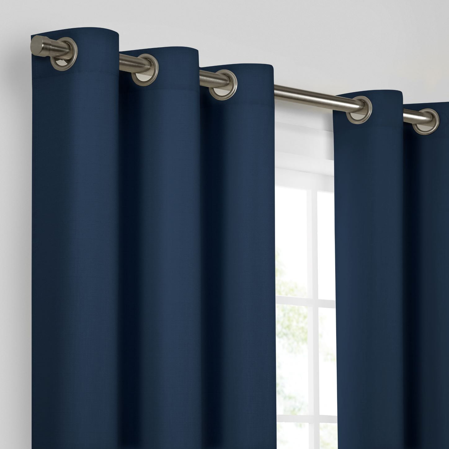 Eclipse Kendall Grommet Blackout Curtains, 84 In Long x 42 In Wide, Denim