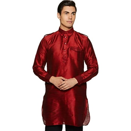 

Devyom Men s Cotton Pathani Regular Fit Kurta (Red 44)