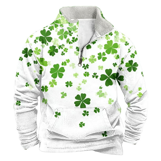 Sudadera sin capucha para hombre, informal, a la moda, con cuello alto, estampado, cremallera, jersey de manga larga, blusa de poliéster para hombre