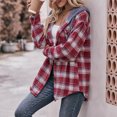 thumbnail image 5 of RYDCOT Fall Winter Jackets for Women Casual Plaid Flannel Shacket Jacket Casual Long Sleeve Button Down Shirts Hooded Hoodie Coats Clearance, 5 of 5