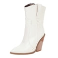 thumbnail image 2 of Fashion Womens Leather Non-Slip Wedges Shoes Pointed Toe Cowboy Ankle Booties, 2 of 6