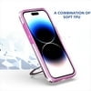thumbnail image 4 of FIEWESEY for iPhone 15 Plus Case,with 360°Rotatable Ring Mlitary Drop Protection Translucent Slim Protective Ring Holder Shockproof Case Cover for iPhone 15 Plus 2023 (Pink), 4 of 7
