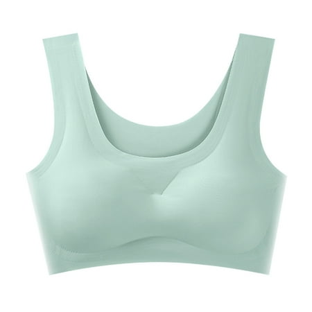 Juslio Minimizer Bras for Women Athletic Padded Vest Solid Yoga Bra