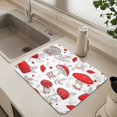 thumbnail image 6 of Dish Drying Mat Absorbent Dish Drainer Kitchen Counter 23.6x19.7inch Dish Drying Pad for Countertops Sinks Draining Racks Red Mushrooms Pattern, 6 of 9