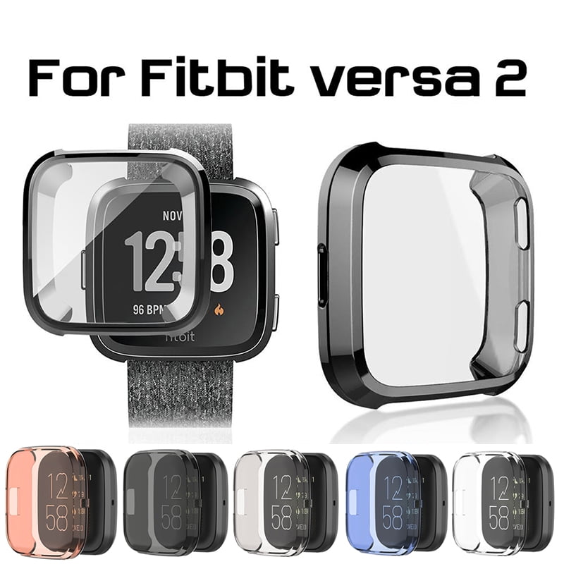 Silicone Protective TPU Shell Case Screen Protector Frame Cover for Fitbit Versa