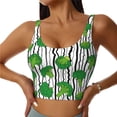thumbnail image 1 of Fotbe Broccoli 2 Sujetador Deportivo Largo sin Aros para Mujer con Almohadillas y Soporte Medio, Transpirable y Absorbente, Camiseta Tipo Chaleco o Tank Top-X-Large, 1 of 8