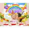 thumbnail image 3 of Beautiful Rainbow Happy Birthday Backdrop Banner for Kids Birthday Party Backdrop,Blue Sky Balloons Birthday Sign for Girls Boys Party Decorations Supplies, 3 of 5