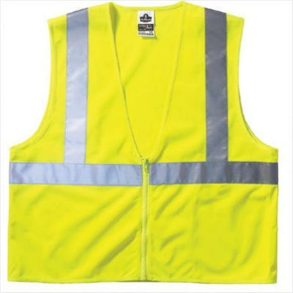Gilet Économique Classe Ii en Maille avec Fermeture Éclair Lime l-TG