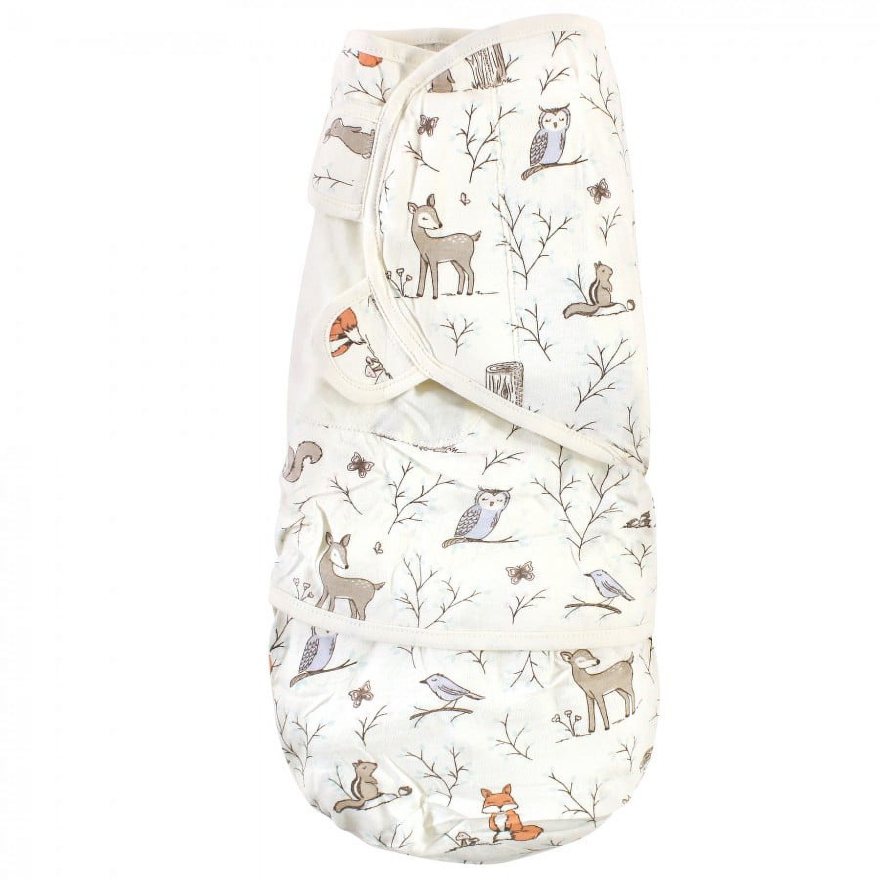 Hudson Baby Infant Girl Cotton Swaddle Wrap, Enchanted Forest, 0-3 Months
