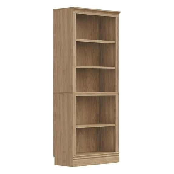 Open Box VAUXHILL & CO. Halston Standard Bookcase Adjustable Storage Shelving Unit, Oak
