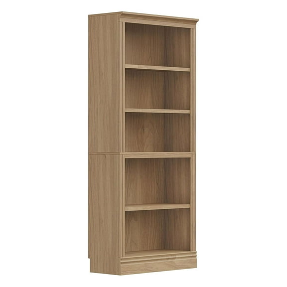 Open Box VAUXHILL & CO. Halston Standard Bookcase Adjustable Storage Shelving Unit, Oak