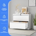thumbnail image 3 of 2 Drawer Metal Filing Organization Office Cabinets with Lock,Lateral File Cabinets for Home Office Hanging Files Letter/Legal/F4/A4 Size (2 Drawer-White), 3 of 8