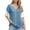 Light Blue, variant on Puntoco Short Sleeve Women Tops ,Womens Fashion Color Block Shirts Short Sleeve Crewneck Knitted Spring Summer Tops Casual Trendy Light Blue XL(XL)