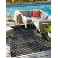 thumbnail image 3 of Unique Loom Outdoor Trellis Textured Collection Area Rug - Osage (2' x 3' Rectangle Charcoal), 3 of 9