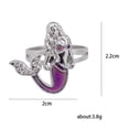 thumbnail image 2 of Color Change Emotional Mood Ring Color Change Emotional Ring Retro Women Rhinestone Alloy Adjustable Rings Girls Gift, 2 of 9